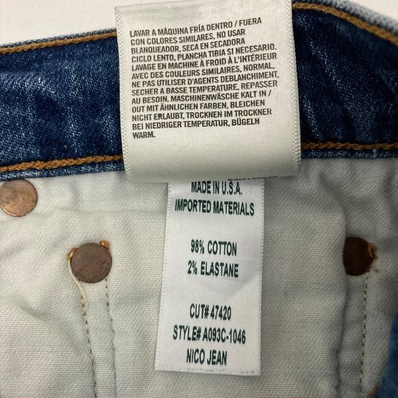 Agolde Nico High Rise Slim Fit Jeans Size 28 Button Fly Blue Cotton Stretch - Picture 11 of 11